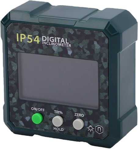 Digital Inclinometer with Backlit LCD and Magnetic Base, 4x90 Degree Measuring Range, IP54 Water, Data Hold Function for Precision Measurement in Saudi Arabia