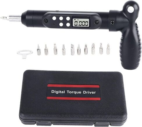 Digital Torque Screwdriver, Precision Machined 2% Bidirectional Alarm T Type Driver, Adjustable Torque with 10 Screwdriver Bits for Automotive Bike Home Appliance Repair in Kuwait