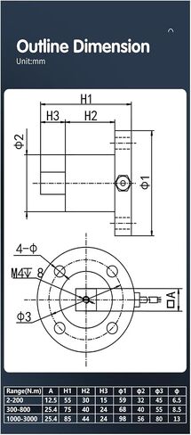 وزن عزم الدوران تحميل عزم الدوران الثابت الاستشعار IP65 قياس القوة (2000NM) in Kuwait