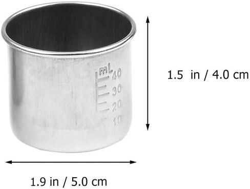 SEWACC 4pcs Stainless Steel Measuring Cups 40ml Multi-function Graduated Medicine Cups Portable Reusable for Household Liquid Medication in Kuwait