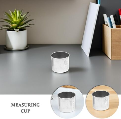 SEWACC 4pcs Stainless Steel Measuring Cups 40ml Multi-function Graduated Medicine Cups Portable Reusable for Household Liquid Medication in Kuwait
