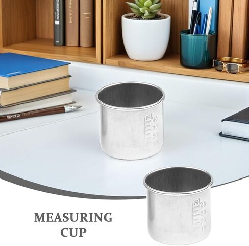 SEWACC 4pcs Stainless Steel Measuring Cups 40ml Multi-function Graduated Medicine Cups Portable Reusable for Household Liquid Medication in Kuwait