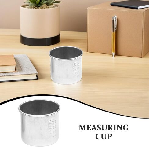SEWACC 4pcs Stainless Steel Measuring Cups 40ml Multi-function Graduated Medicine Cups Portable Reusable for Household Liquid Medication in Kuwait