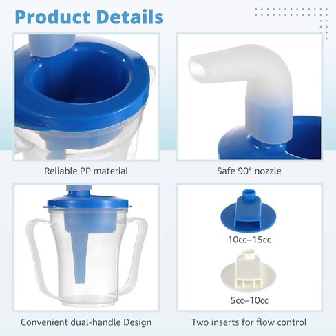 Dysphagia Regulating Drinking Cup with Dual Handles, Spill-Proof Spout, 5cc-15cc Flow Control, Portable for Senior Patients in Kuwait