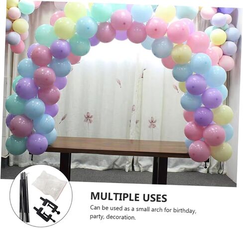 YARNOW Table Balloon Arch Kit with Stand and Clips, Portable Detachable Balloon Garland Display for Birthday and Graduation Party Decorations, 10 Poles with 2 Clips and 25 Rings Set in Kuwait