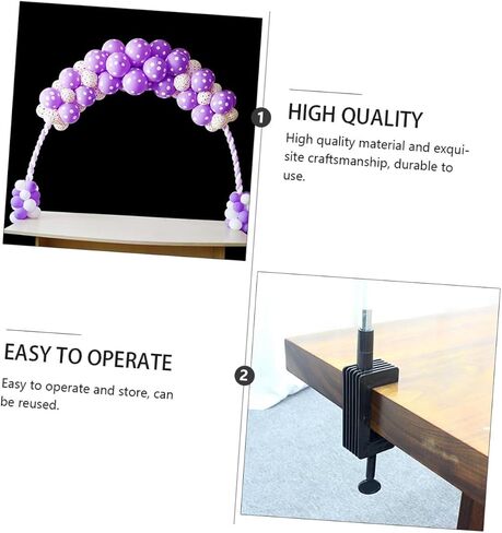 YARNOW Table Balloon Arch Kit with Stand and Clips, Portable Detachable Balloon Garland Display for Birthday and Graduation Party Decorations, 10 Poles with 2 Clips and 25 Rings Set in Kuwait