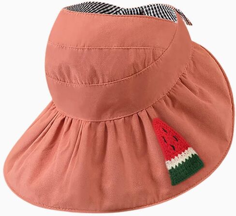 Kids Sun Hat, Cartoon Empty Top Cotton Reversible Unisex Toddler Fisherman Hat Yellow in Kuwait
