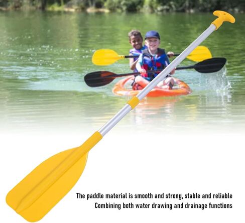 Boat Paddle, Lightweight Telescoping Kids Boat Paddle Canoe Oar with Water Spray Function Aluminum Alloy Shaft Yellow in Kuwait