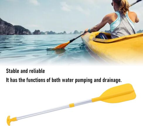 Boat Paddle, Lightweight Telescoping Kids Boat Paddle Canoe Oar with Water Spray Function Aluminum Alloy Shaft Yellow in Kuwait
