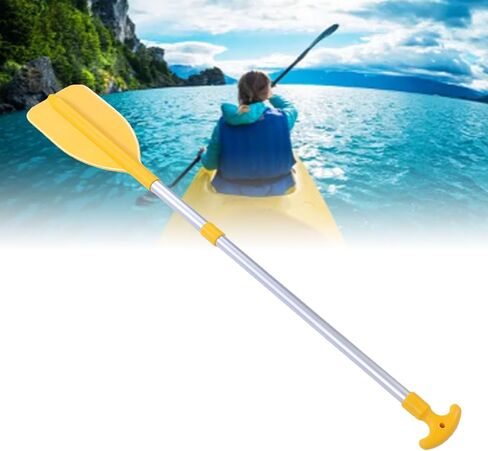 Boat Paddle, Lightweight Telescoping Kids Boat Paddle Canoe Oar with Water Spray Function Aluminum Alloy Shaft Yellow in Kuwait