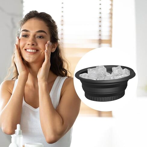 Silicone Bowl for Face Ice Bath, Foldable Facial Therapy Basin with Integrated Ice Cube Mold, Wall-Mountable and Travel-Friendly Design for Skin Care Routine in Kuwait