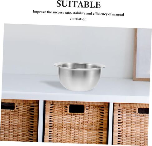 Housoutil Stainless Steel Gold Panning Basin 1400ml, Entry-Level Gravel Mining Tool and Ornament Cleaning Bowl for Raw Ore Sorting and Rough Gold Collecting in Saudi Arabia