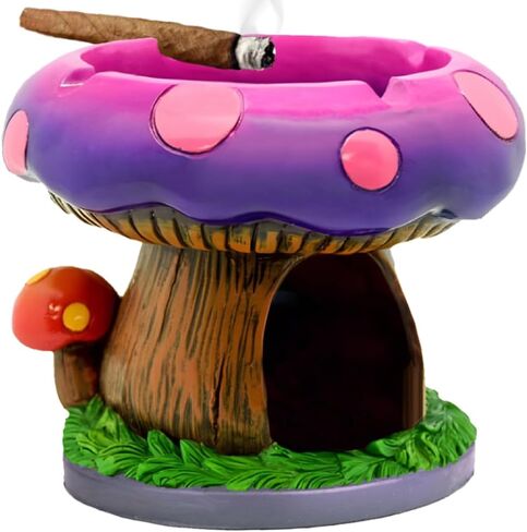 Yukaba Fantastical Mushroom House Dektrays مع التخزين - منفضة سجائر رائعة لمدخني الأعشاب ومستخدمي Bong مع مجموعة التدخين إكسسوارات in Kuwait