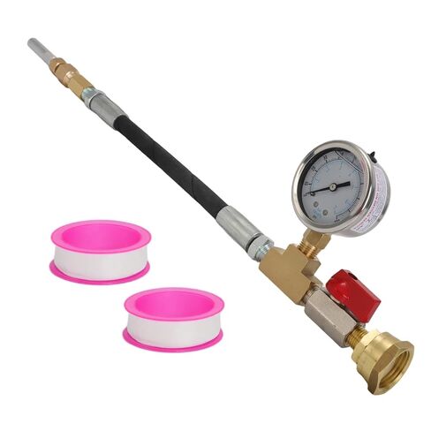Geothermal Loop Fill Tool with 100PSI Gauge & Protector – 12" Flex Hose for Tight Spaces, 1/8" Needle, Garden Hose Connector & Quarter Turn Valve for Boilers & Water Heaters in Kuwait