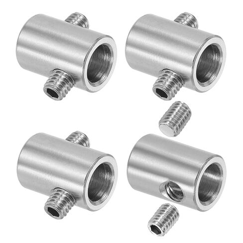 uxcell 4Pcs Wire Rope Clips, 4mm ID 8mm OD Double Holes Lock Cable Clamps, 304 Stainless Steel Secure Fasteners with M4 Screws for Cable Rigging, Silver in Kuwait