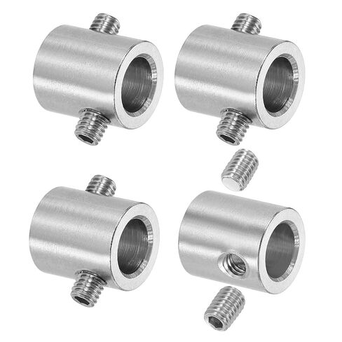 uxcell 4Pcs Wire Rope Clips, 4mm ID 8mm OD Double Holes Lock Cable Clamps, 304 Stainless Steel Secure Fasteners with M4 Screws for Cable Rigging, Silver in Kuwait