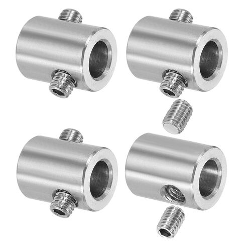 uxcell 4Pcs Wire Rope Clips, 4mm ID 8mm OD Double Holes Lock Cable Clamps, 304 Stainless Steel Secure Fasteners with M4 Screws for Cable Rigging, Silver in Kuwait