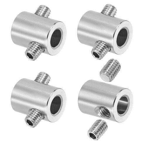 uxcell 4Pcs Wire Rope Clips, 4mm ID 8mm OD Double Holes Lock Cable Clamps, 304 Stainless Steel Secure Fasteners with M4 Screws for Cable Rigging, Silver in Kuwait