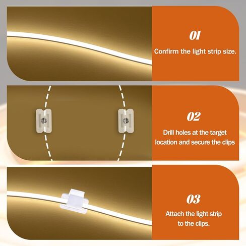 400 Pcs Waterproof LED Strip Mounting Clips Holder, Neon Rope Light Mounting Brackets Bulk Neon Mounting Clips Fixing Clamps Holder with Screws for 5mm to 6mm LED Strip Lighting in Kuwait