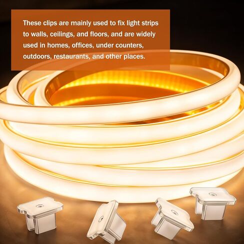 400 Pcs Waterproof LED Strip Mounting Clips Holder, Neon Rope Light Mounting Brackets Bulk Neon Mounting Clips Fixing Clamps Holder with Screws for 5mm to 6mm LED Strip Lighting in Kuwait