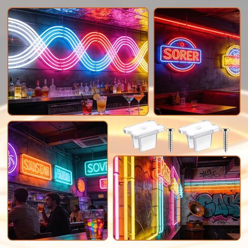 400 Pcs Waterproof LED Strip Mounting Clips Holder, Neon Rope Light Mounting Brackets Bulk Neon Mounting Clips Fixing Clamps Holder with Screws for 5mm to 6mm LED Strip Lighting in Kuwait