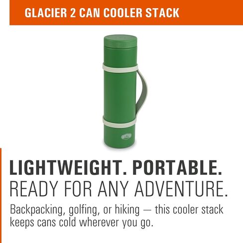 GSI Outdoors 2 Can Cooler، أنبوب مزدوج معزول يناسب 2 × 12 أونصة. علب البيرة والصودا للسفر in Kuwait