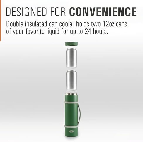 GSI Outdoors 2 Can Cooler، أنبوب مزدوج معزول يناسب 2 × 12 أونصة. علب البيرة والصودا للسفر in Kuwait