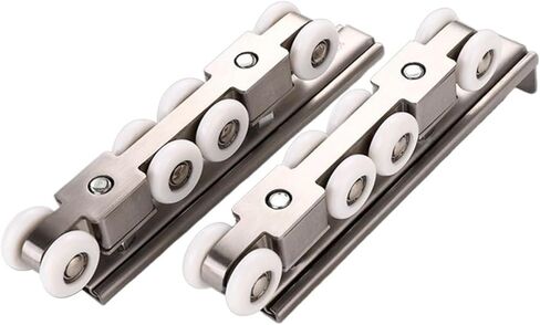 2pcs/Pair Sliding Door Roller Hardware Slide Doors Pulley 4/8 Wheels Home Room Wood Door Hanging Wheels Rail Track Pulley(4 Wheels) in Kuwait