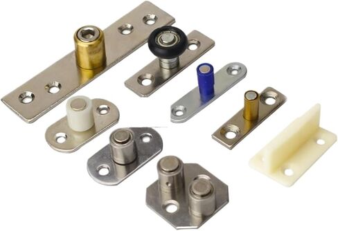 2Pcs Floor Mount Sliding Wooden Door Guide Roller Retainer Top Hung Pivot Brass Wheel Bottom Grooved(A13 12mm) in Kuwait