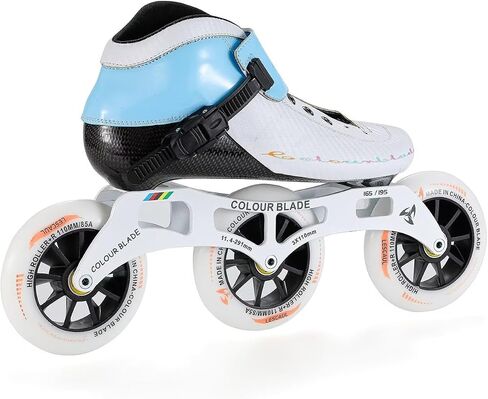 Blue Carbon Fiber Speed Skates 3x100mm for Adult Men Women, Inline Racing Skates, ABEC-9 Bearings PU Wheels for Trail & Fitness Skating in Kuwait