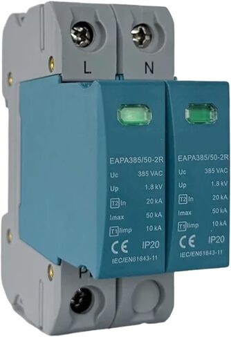 50KA AC SPD,T1+T2 Class, 2P Surge Protector,AC 275V 230V 220V Din Rail House ，Remote Signal Optional in Kuwait