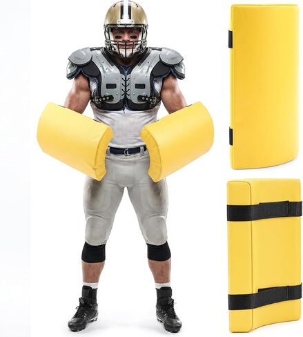 Tinideya Curved Football Forearm Shield Blocking Pad Weatherproof PVC Football Forearm Blocking and Sparring Training Pads Denser Softer Foam Training Equipment for Coaches Backs Team Drills Running in Kuwait