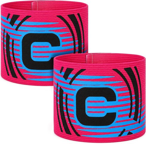 2Pcs Elastic Soccer Captain Armband, Adjustable Protective Captain Arm Bands, Classic C Sports Armbands for Football Basketball Player Youth Adult Team Outdoor Training Accessories in Kuwait