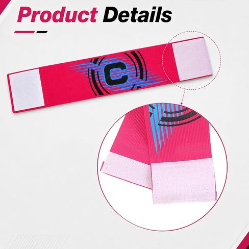 2Pcs Elastic Soccer Captain Armband, Adjustable Protective Captain Arm Bands, Classic C Sports Armbands for Football Basketball Player Youth Adult Team Outdoor Training Accessories in Kuwait