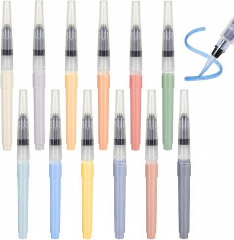 12pcs Underglaze Water Color Brush Pens for Pottery Ceramics, Watercolor Paint Push Pens for Decorating Under Ceramic Pottery Bisque in Saudi Arabia