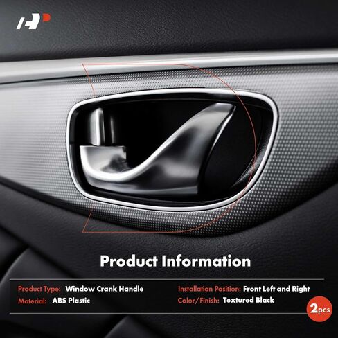مقابض نافذة A-Premium مكونة من قطعتين متوافقة مع Ford F-150 2015-2023، F-250/F-350/F-450 Super Duty 2017-2022، F-550 Super Duty 2017-2018، أسود مزخرف، السائق الأمامي وجانب الراكب in Kuwait
