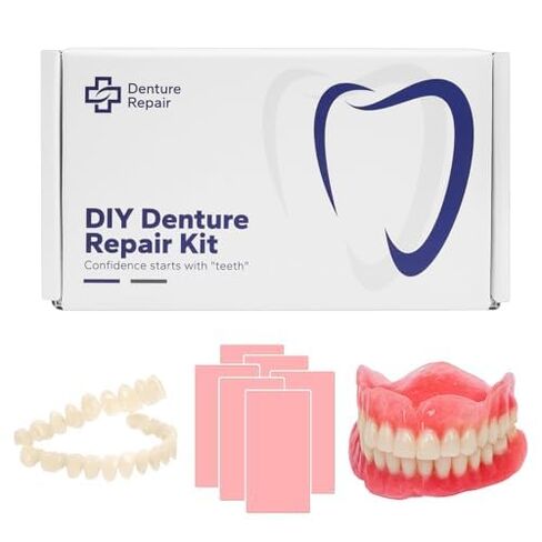 DIY Denture Kit for Upper & Lower Teeth, Temporary Self-Fit Dentures for Missing Teeth, Moldable At-Home Tooth Replacement Kit-Pink-LP in Kuwait