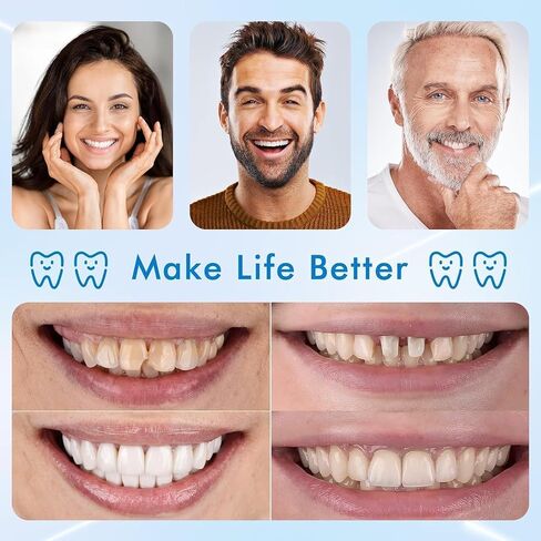 Moldable False Teeth,Silicone Dentures,Men and Veneers Teeth for Women,Upper and Lower Matching Set, Convenient and Quick, Suitable for Daily, Party in Kuwait