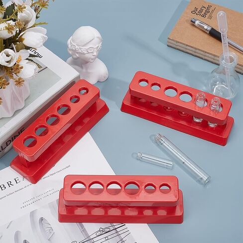 3PCS Test Tube Rack Multi Use Cylinder Tube Display Racks Syringe Holder 6 Holes with Hole Diameter 13/18mm for Science Experiment Party Classroom Teaching Test Tubes Holder in Saudi Arabia