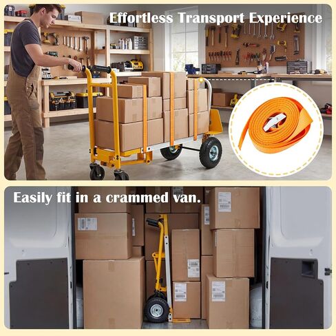 4-in-1 Aluminum Heavy Duty Folding Hand Truck 1000 lbs Capacity, Convertible Cart & Platform Dolly, Lightweight Heavy Duty Moving Truck for Warehouse, Garage, Travel, Delivery in Saudi Arabia