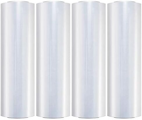 DEMAYA 4 Rolls 18" x 1500 Ft Stretch Wrap Heavy Duty, Industrial Strength Shrink Wrap, 55 Gauge High Performance Stretch Film Replaces 80 Gauge Low Films, Clear Hand Stretch Wrap in Kuwait