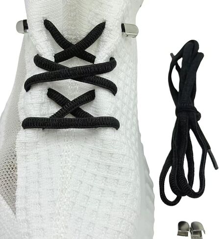 2 Pairs No Tie Elastic Shoe Laces For Adults and Kids. Elastic Shoe Laces for Sneakers, One Size Fits All in Kuwait