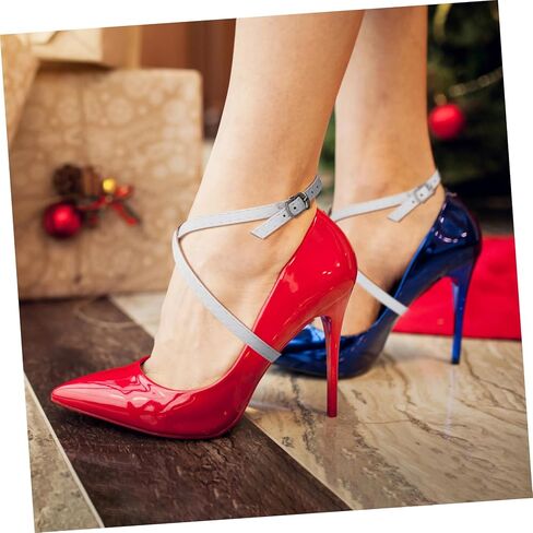 1pair Cross Ankle Straps for High Heels Faux Leather -drop Prevents Slipping and Comfort for Loose-fitting Footwear in Kuwait