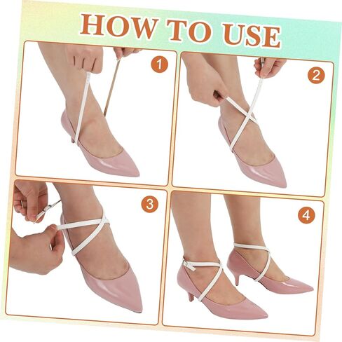 1pair Cross Ankle Straps for High Heels Faux Leather -drop Prevents Slipping and Comfort for Loose-fitting Footwear in Kuwait