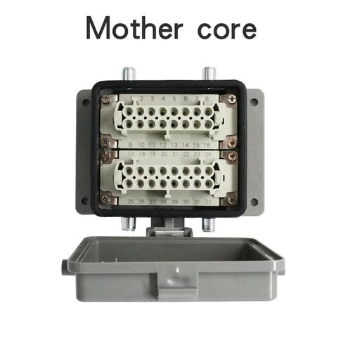 H32b-he-032 Heavy-Duty Connector 32-core Rectangular Socket Industrial Waterproof 16A with Cover in Kuwait