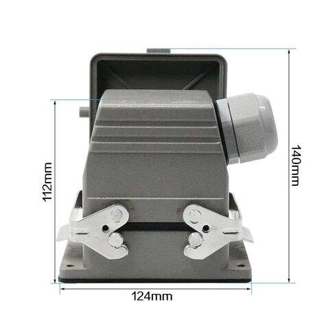 H32b-he-032 Heavy-Duty Connector 32-core Rectangular Socket Industrial Waterproof 16A with Cover in Kuwait