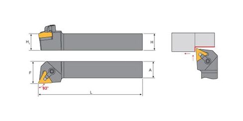 Shars 3/4 x 4-1/2" Right Hand MTJN Indexable Tri-Lock Turning Tool Holder TNMG Insert 404-1751 New ]6 in Kuwait