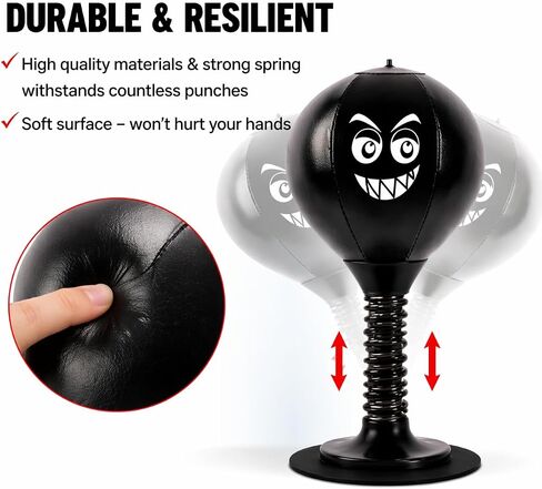 Stress Buster Desktop Punching Bag,Rage Bag,Stress Relief Fun Pounching,Speed Bag for Office Table and Counters，Fun Boxing Toys，Cool Stuff for Coworker in Kuwait