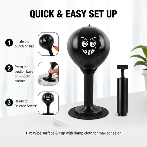 Stress Buster Desktop Punching Bag,Rage Bag,Stress Relief Fun Pounching,Speed Bag for Office Table and Counters，Fun Boxing Toys，Cool Stuff for Coworker in Kuwait