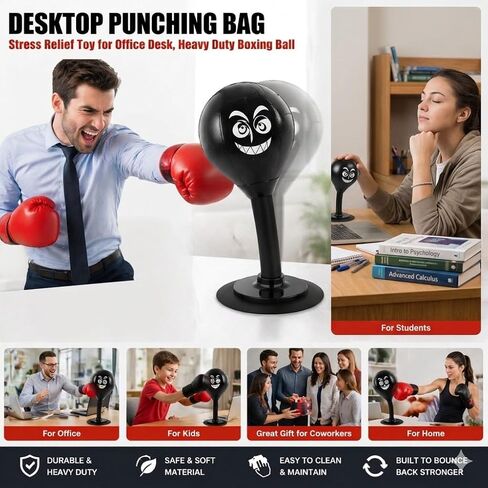 Stress Buster Desktop Punching Bag,Rage Bag,Stress Relief Fun Pounching,Speed Bag for Office Table and Counters，Fun Boxing Toys，Cool Stuff for Coworker in Kuwait